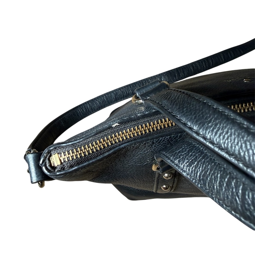 Kate Spade Larchmont Avenue Small Penny Black Pebbled Leather Satchel Crossbody - Picture 4 of 8